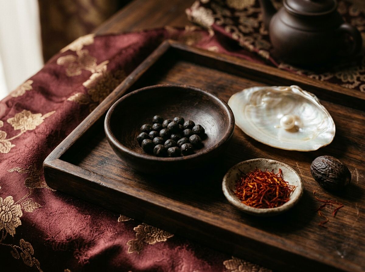 二十五味珍珠丸示意图——安神开窍的经典藏药，传统用于中风偏瘫与神志不清。