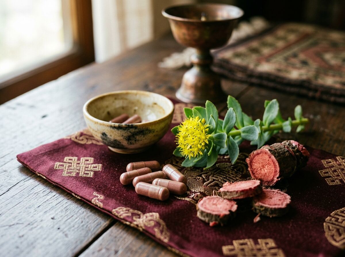 诺迪康胶囊示意图——以圣地红景天为原料，益气活血，用于气虚血瘀型胸痹。